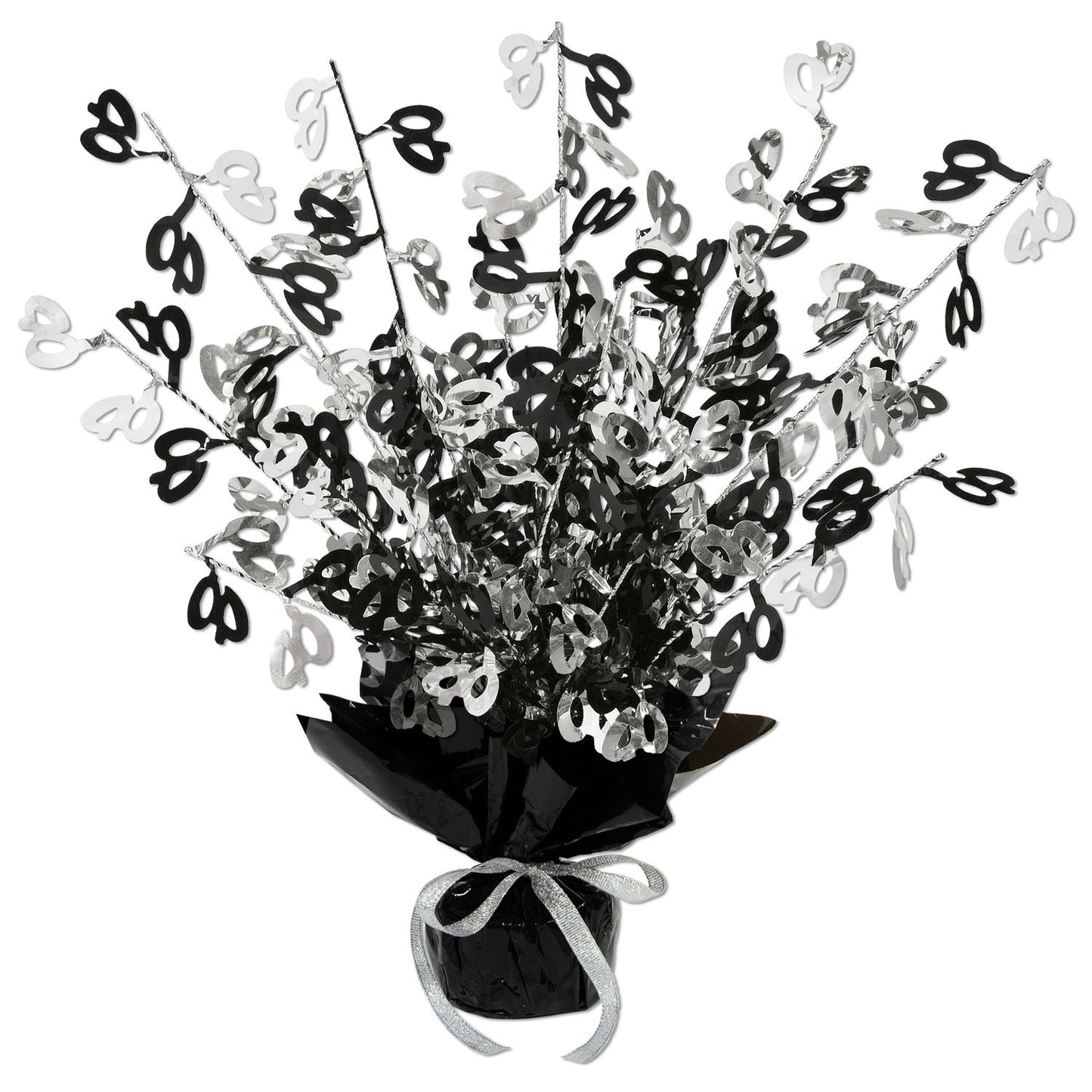 Beistle 40th Gleam N Burst Centerpiece (Black & White) - Over-The-Hill | Party