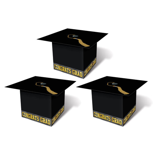 Beistle Black Grad Cap Favor Boxes - Graduation | Party Supply | Decoration