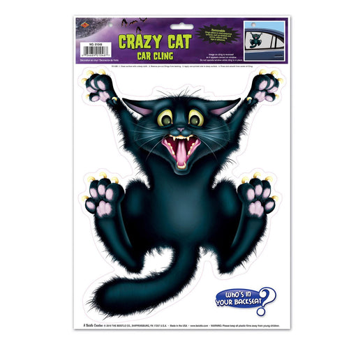 Beistle Crazy Cat Car Window Cling - Halloween | Party Supply | Decoration