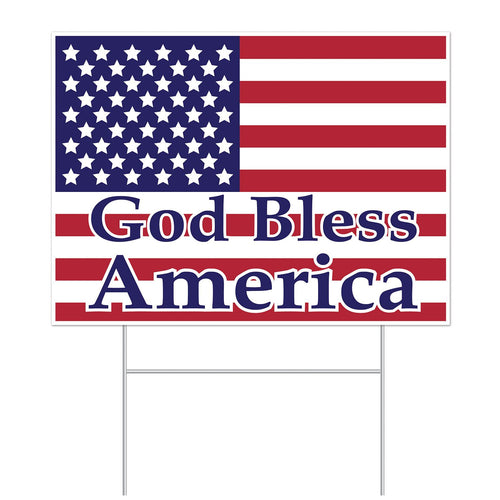 Beistle All Weather God Bless America Yard Sign - Patriotic | Party Supply