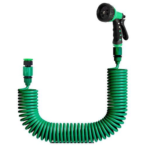 EVA Recoil Garden Hose Flexible Self-coiling Water Hose with 3/4” and 1/2” 9431