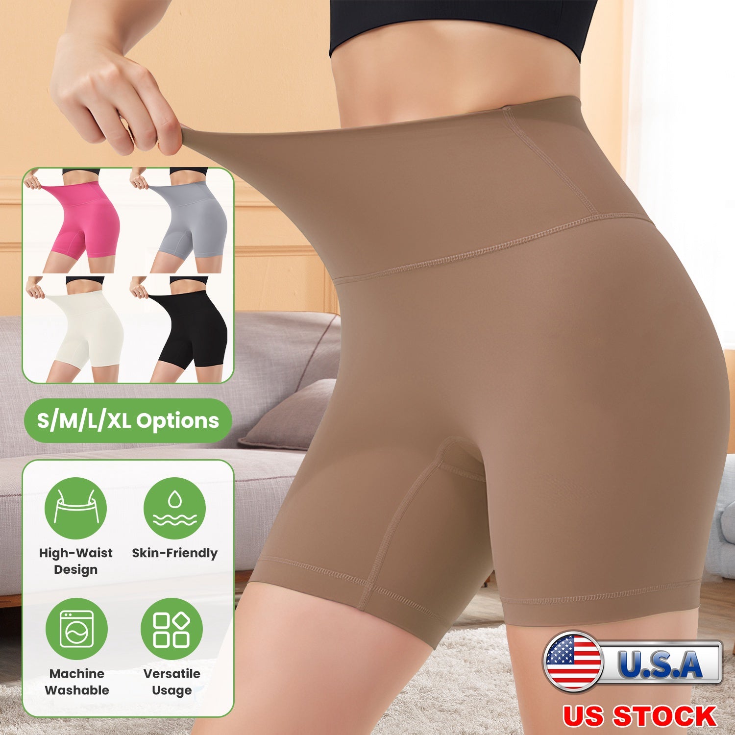 Women s High Waist Biker Shorts Tummy Control Pants Athletic Leggings Spandex