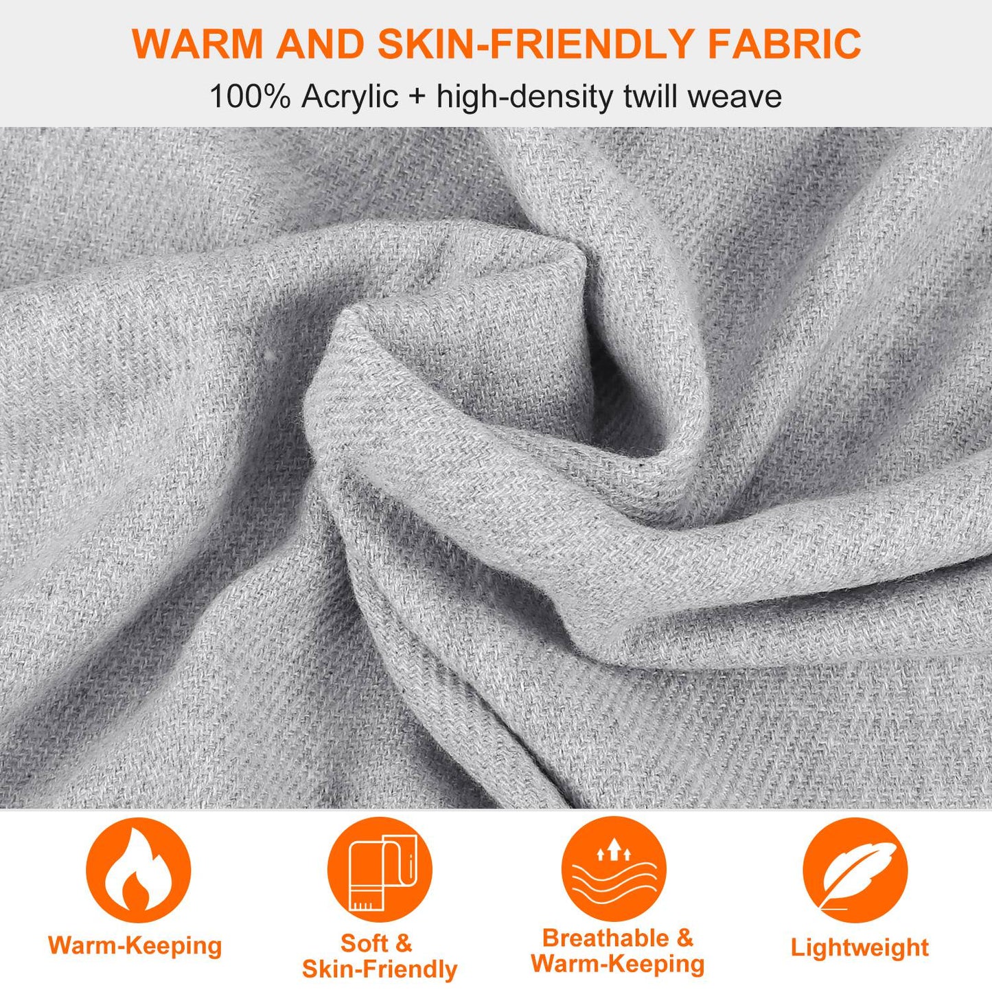 Mens Womens Oversize Cashmere Wool Shawl Wraps Blanket Winter Solid Scarf Soft