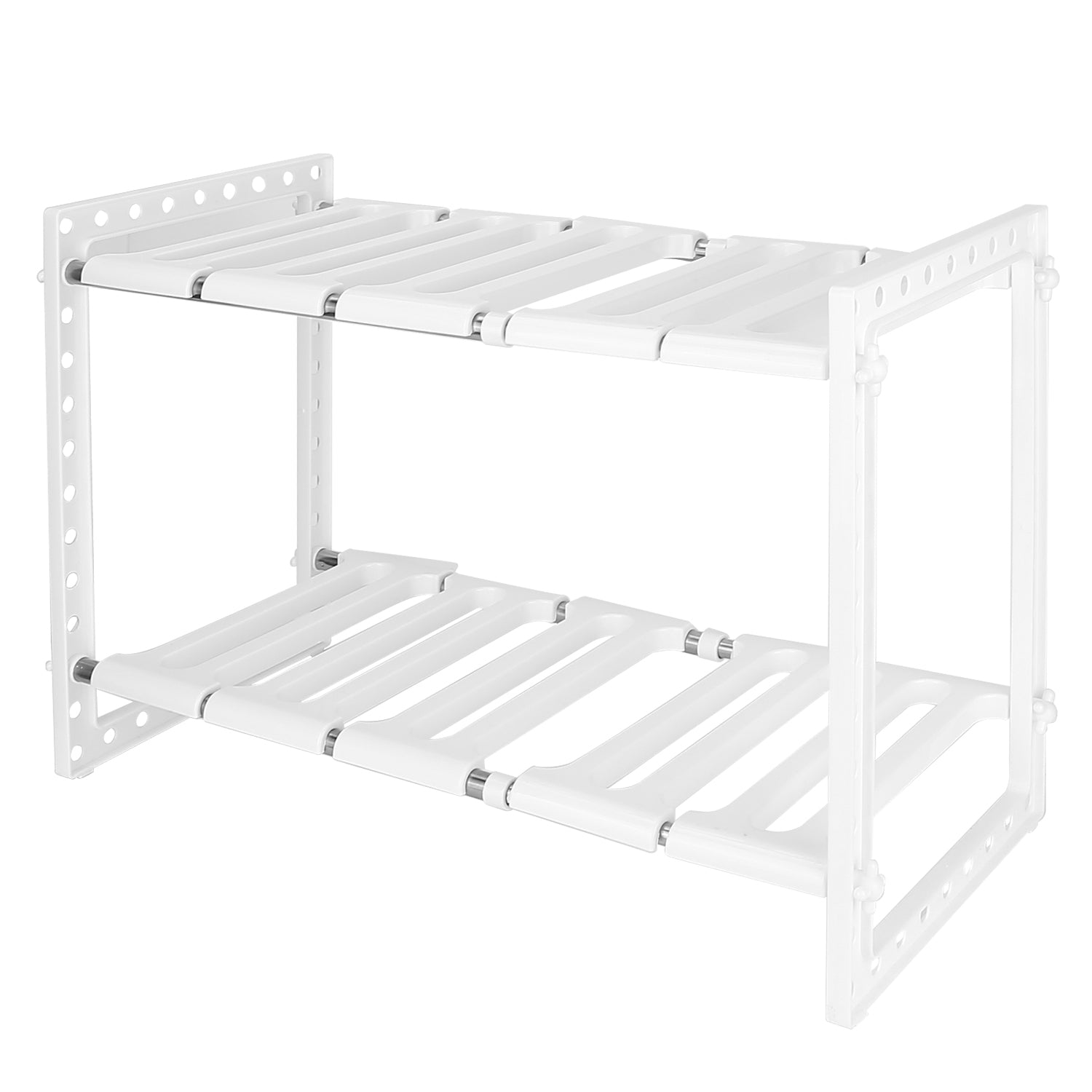 2-Tier Under Sink Organizer Retractable Kitchenware Rack Holders Space Saving