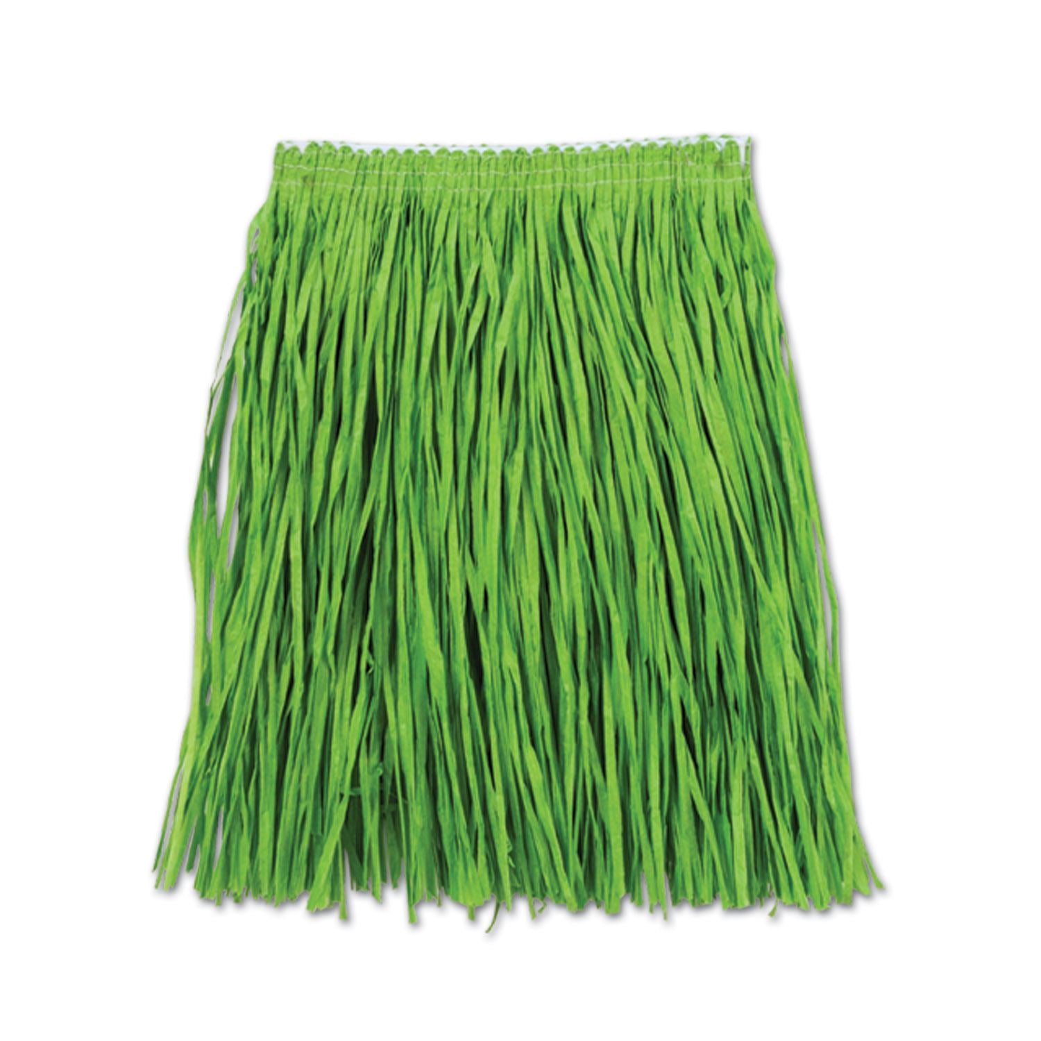 Beistle Green Adult Mini Paper Raffia Hula Skirt - Luau | Party Supply