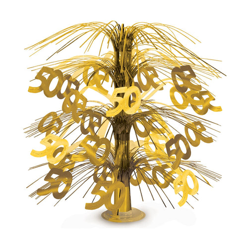 Beistle 50 Cascade Centerpiece - Gold - Anniversary | Party Supply