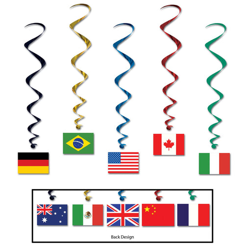 Beistle International Flag Whirls | Party Supply | Decoration