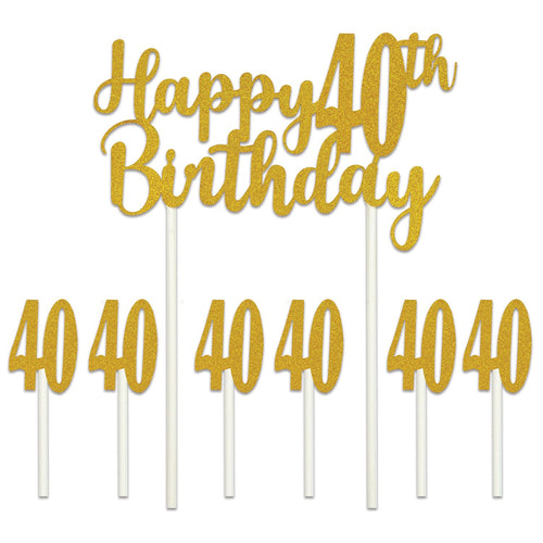 Beistle Happy "40th" Birthday Cake Topper - Birthday-Age Specific | Party