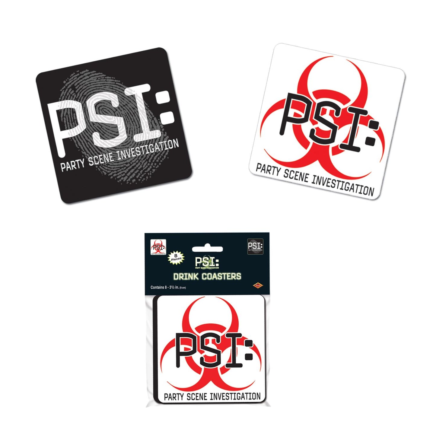 Beistle PSI Coasters - Crime Scene | Party Supply | Decoration