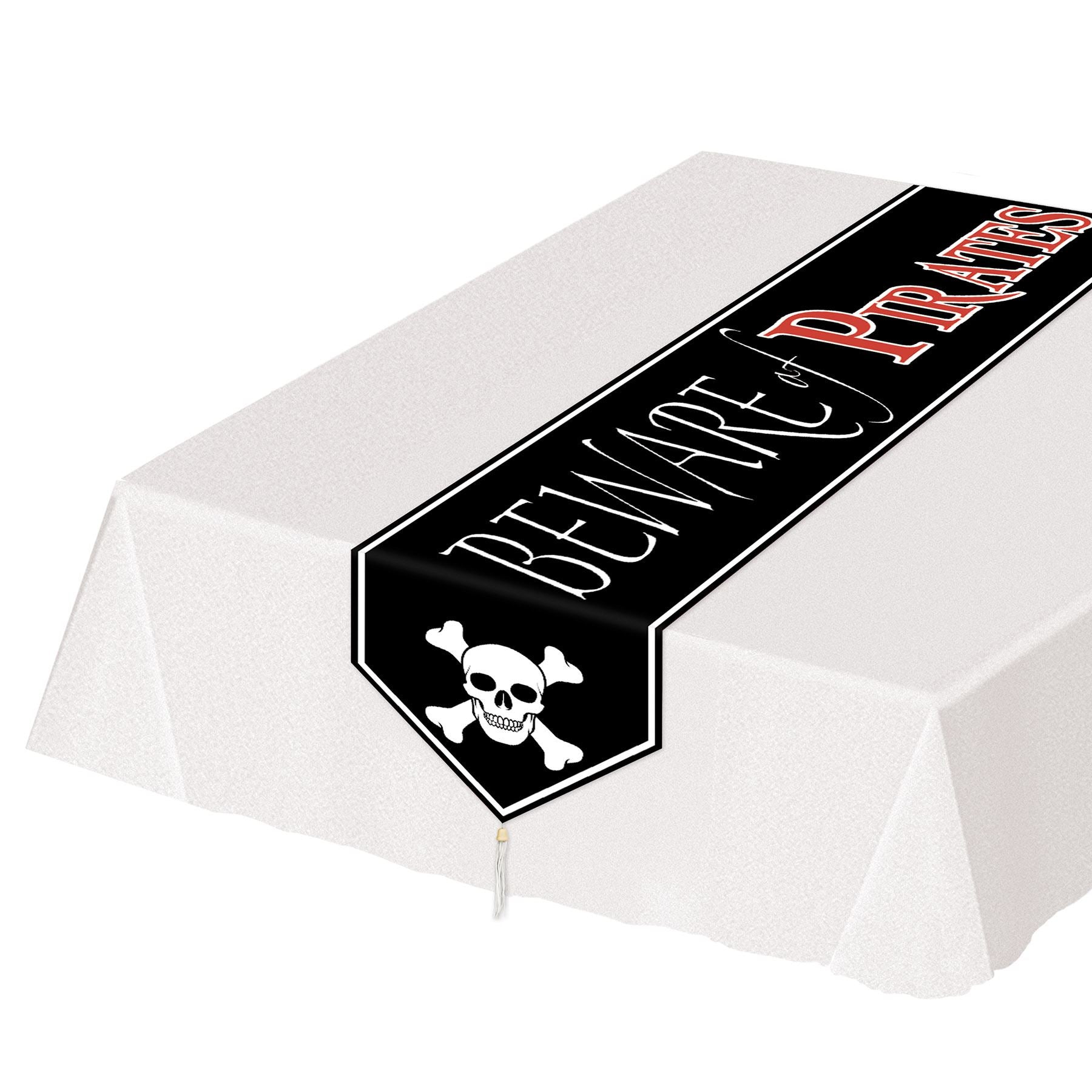 Beistle Printed Beware Of Pirates Table Runner - Pirate | Party Supply