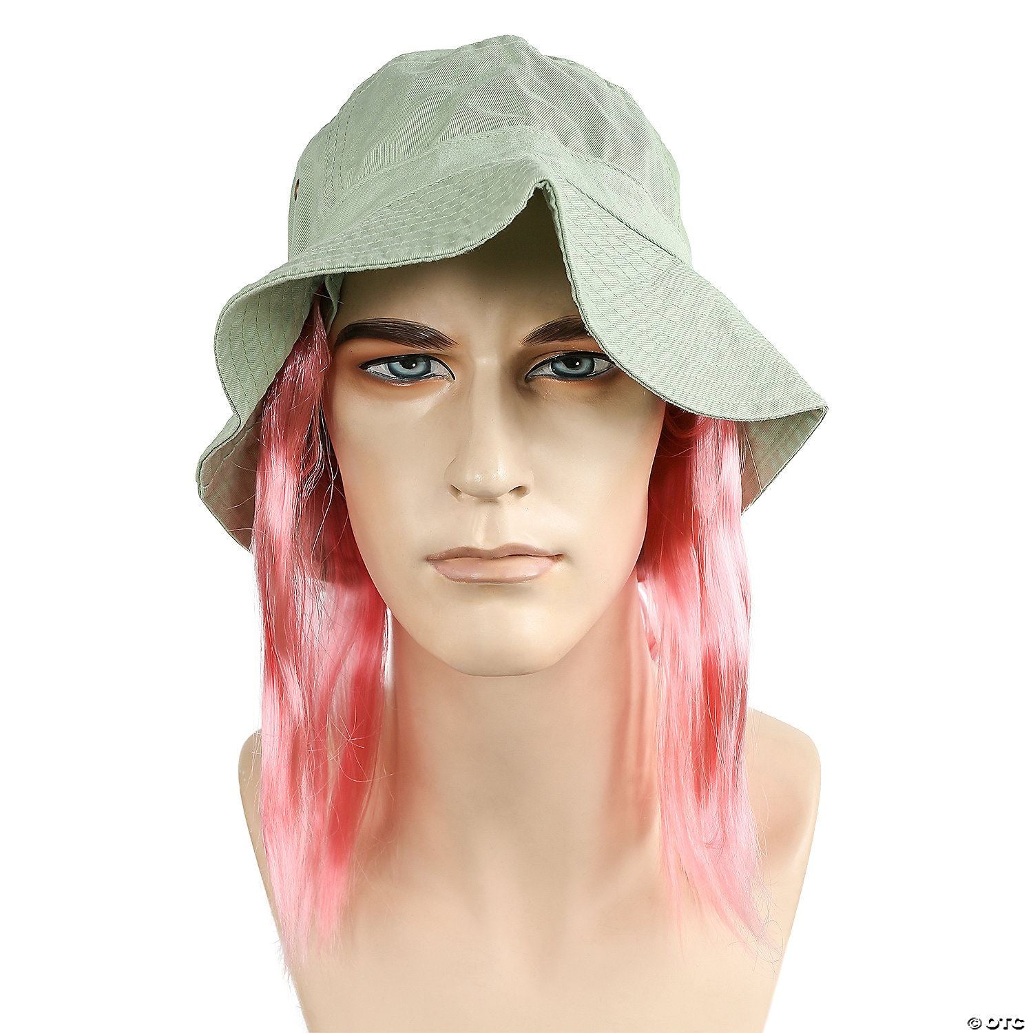 Mens Tramp Clown Hat With Hair | Light Pink