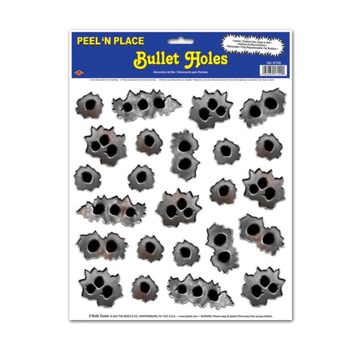 Beistle Bullet Holes Sticker Decals - 20's | Party Supply | Decoration