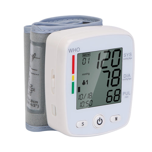 Blood Pressure Monitor Wrist Digital High Blood Pressure Cuff Heartbeat Tes 4618