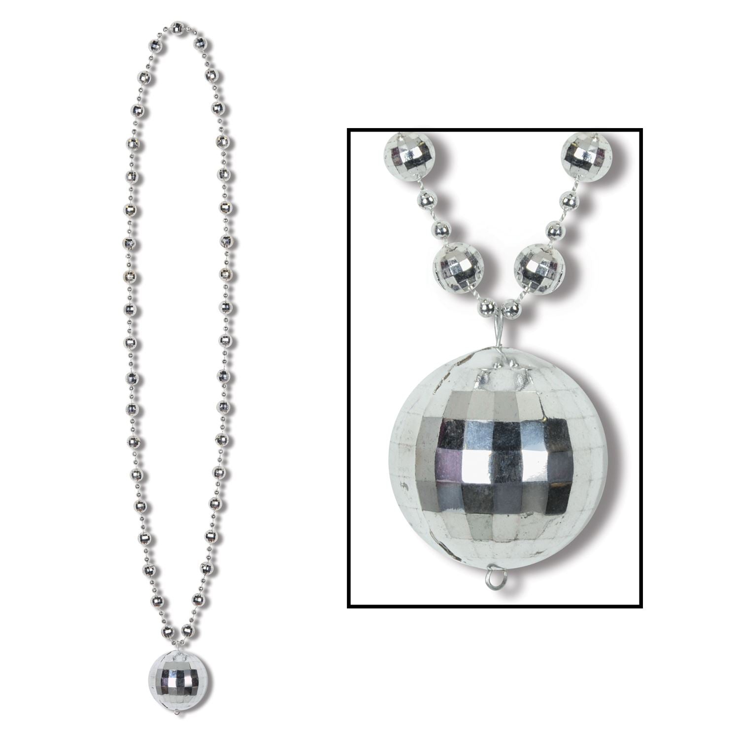 Beistle Disco Ball Necklace with Disco Ball - 70's | Party Supply | Decoration