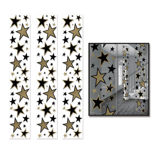 Beistle Star Party Panels - Black and Gold - Awards Night | Party Supply
