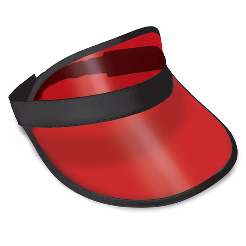 Beistle Clear Plastic Dealer's Visor - Red - Casino | Party Supply