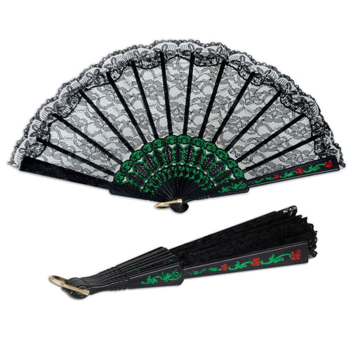 Beistle Black Lace Fiesta Fan - Fiesta/Cinco de Mayo | Party Supply