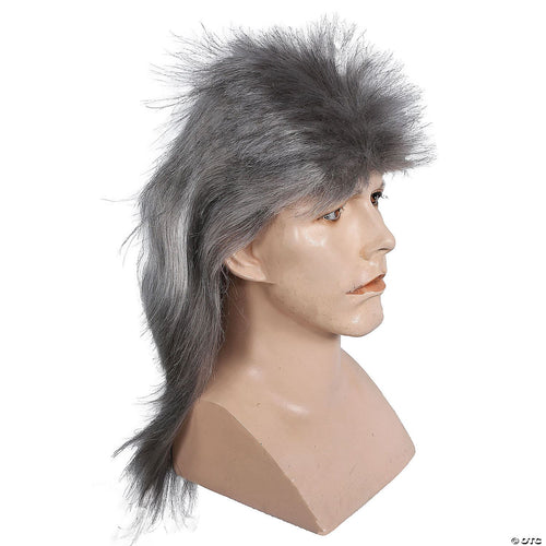 Adults Long Mullet Wig - Gray 51