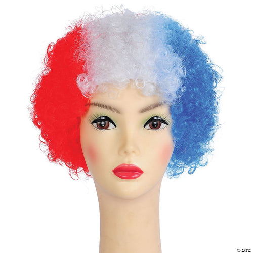 Adults Bargain Afro Wig | Red/White/Blue