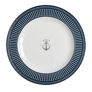 Marine Business Melamine Flat, Round Dinner Plate - SAILOR SOUL - 10" Set of 6 [14001C]