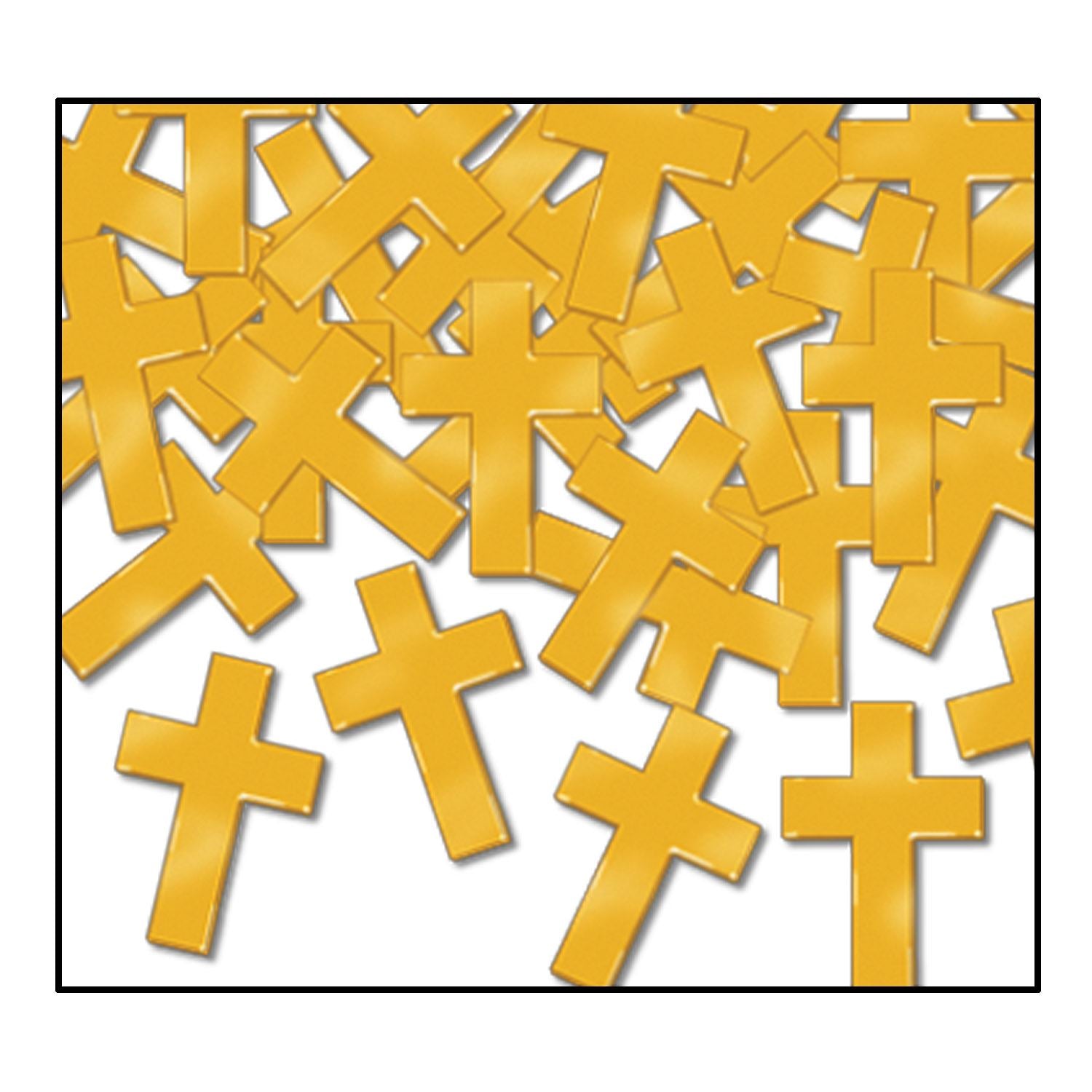 Beistle Gold Fanci-Fetti Crosses - Religious | Party Supply | Decoration