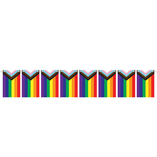 Beistle Pride Flag Pennant Streamer - Rainbow | Party Supply | Decoration