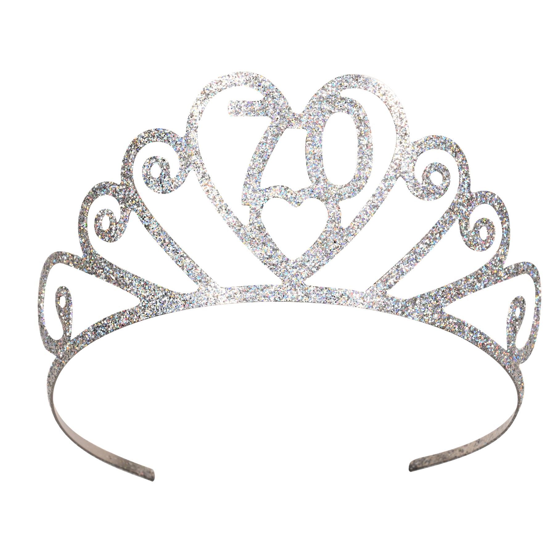 Beistle Glittered Metal 70 Tiara - Birthday-Age Specific | Party Supply