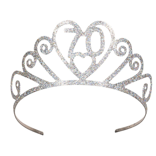 Beistle Glittered Metal 70 Tiara - Birthday-Age Specific | Party Supply