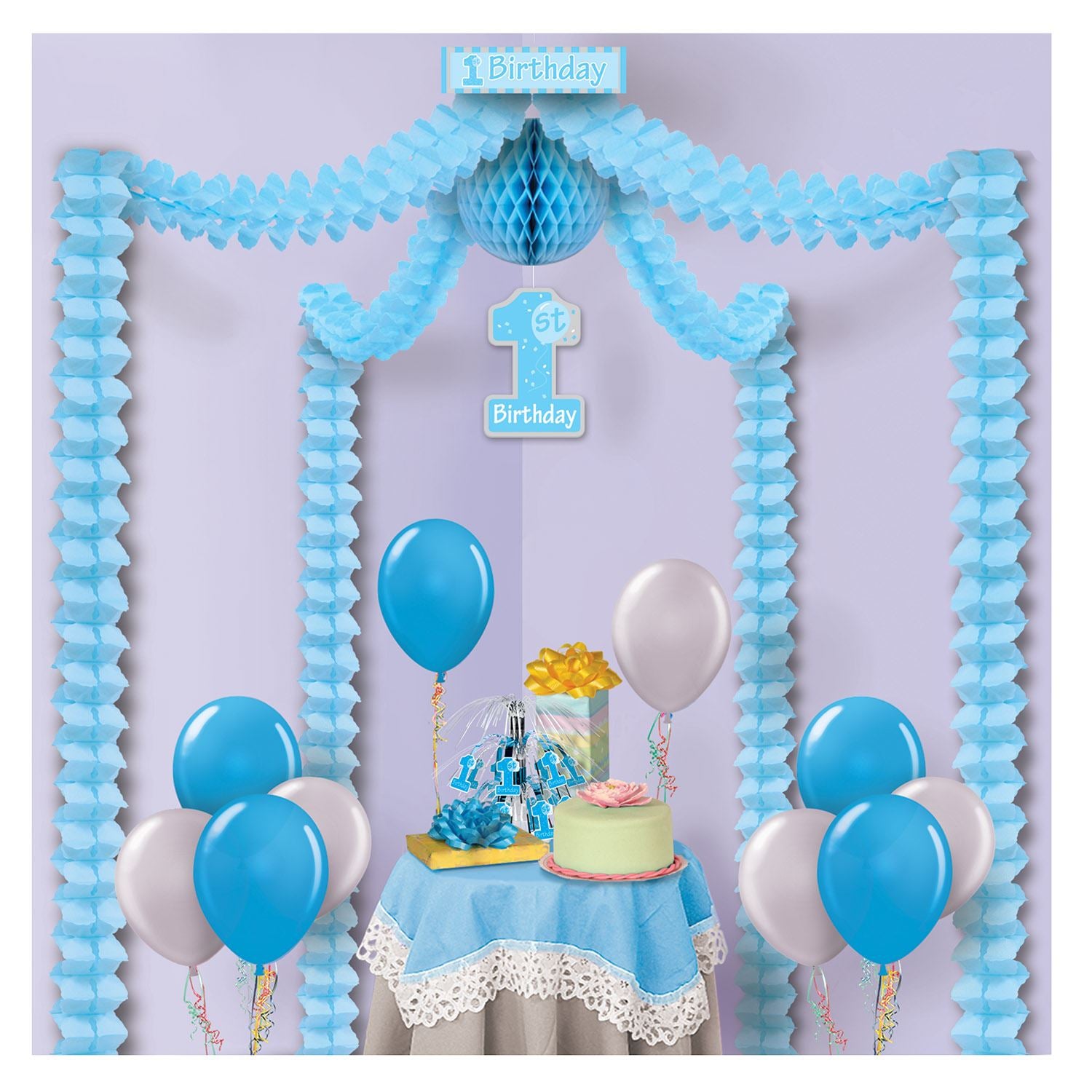 Beistle 1st Birthday Party Canopy - Blue | Party Supply | Decoration