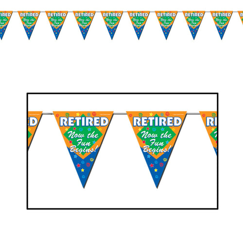 Beistle Retired Pennant Banner - Retirement | Party Supply | Decoration