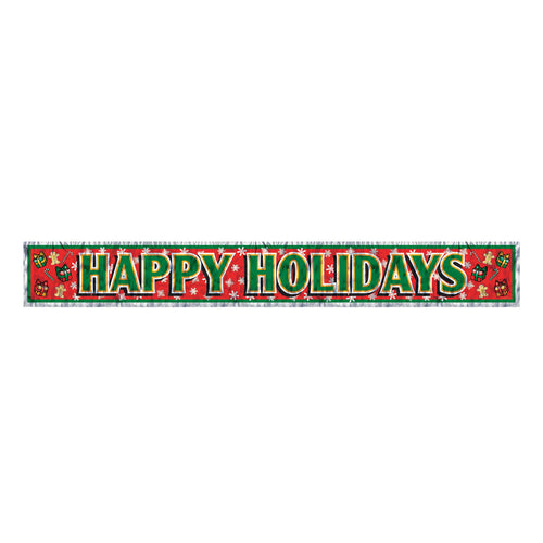 Beistle Metallic Happy Holidays Banner - Christmas/Winter | Party Supply