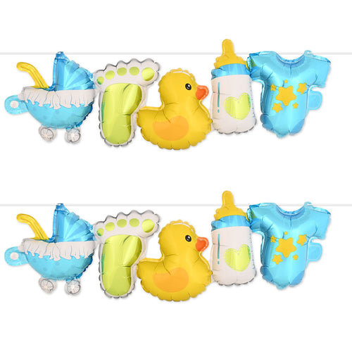 Beistle Baby Boy Balloon Streamers - Baby Shower | Party Supply | Decoration