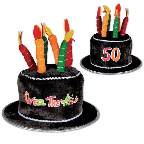 Beistle Plush 50 Over-The-Hill Birthday Cake Hat | Party Supply | Decoration