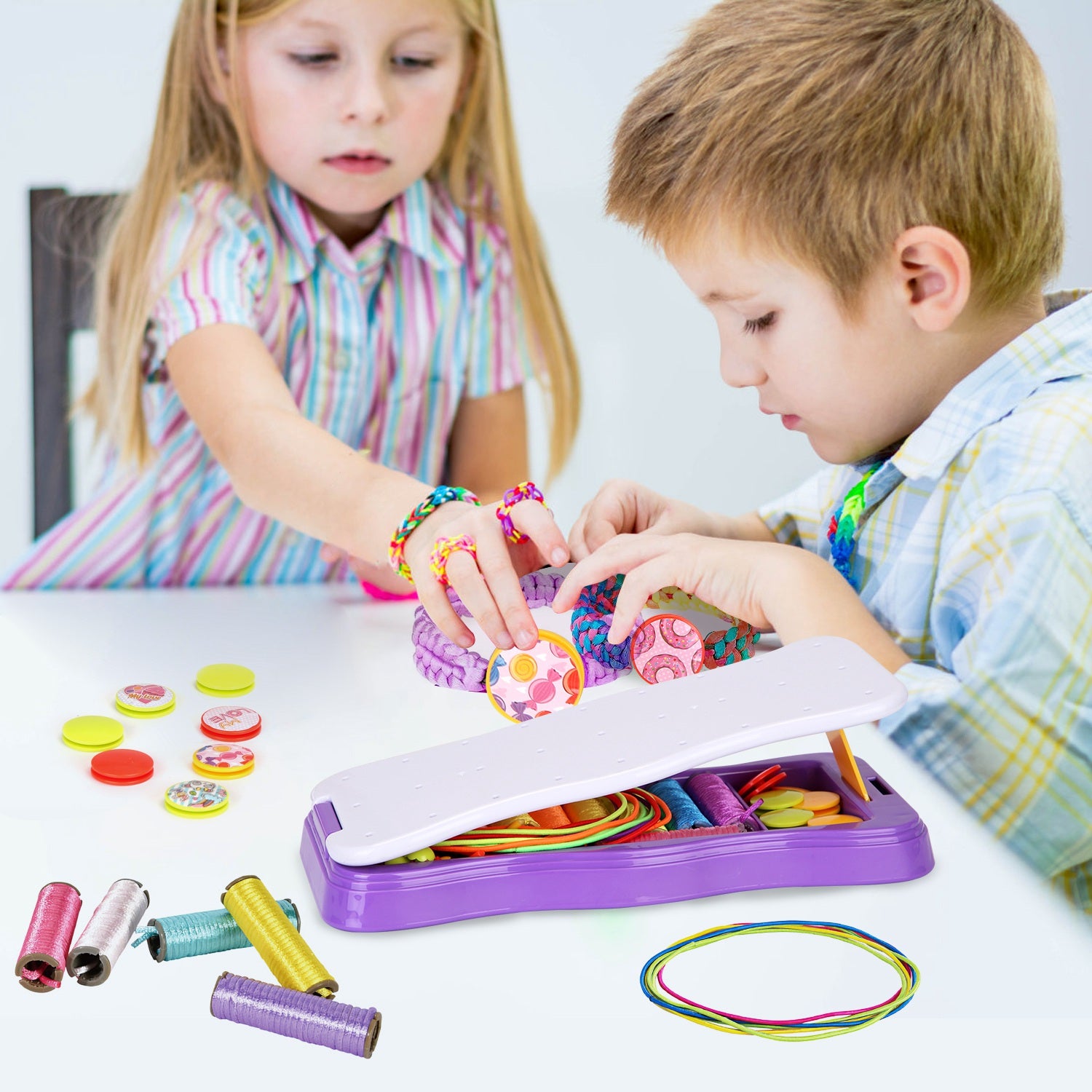 Bracelet Making Kit DIY Arts and Crafts Toys Kids Travel Activity Set Birthday