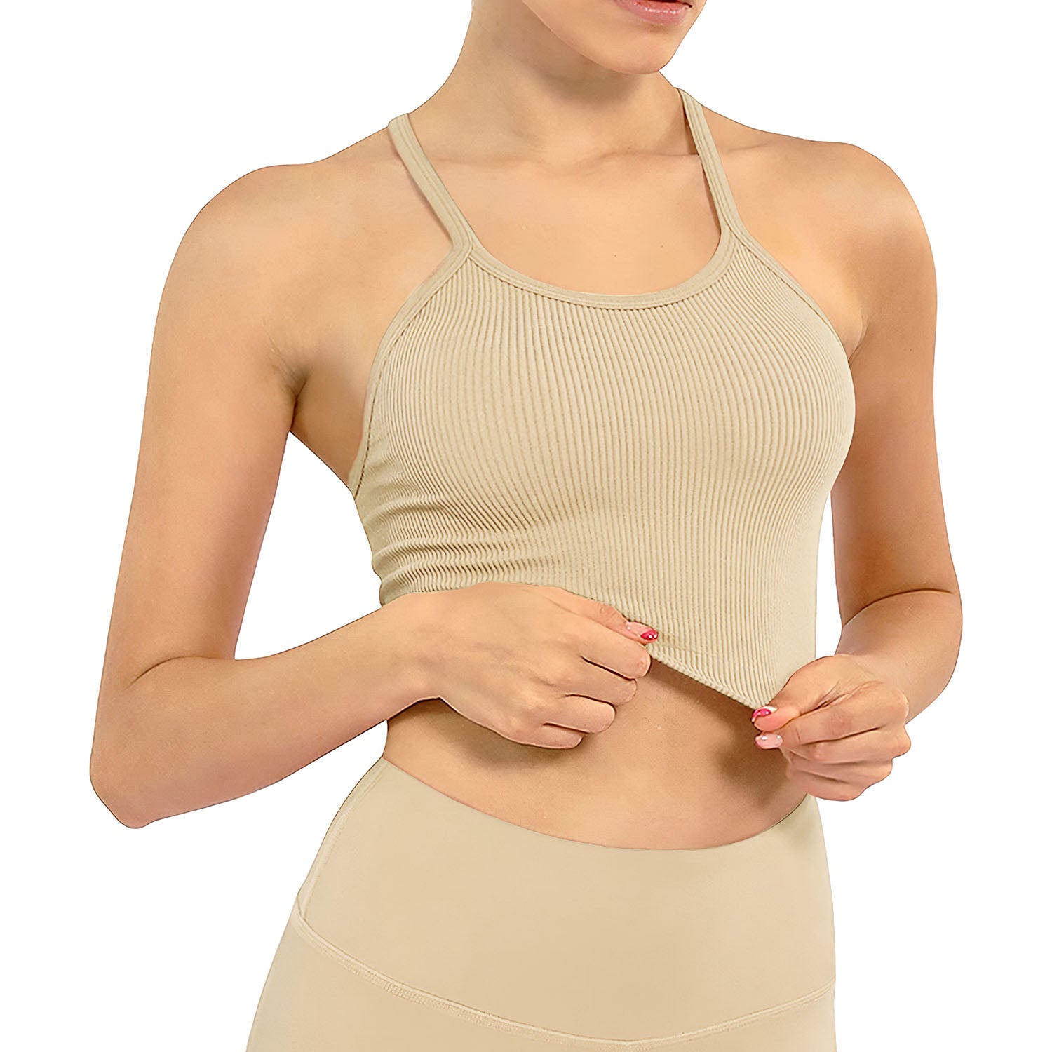 3 Pack Women Crop Basic Tank Top Ribbed Knit Sleeveless Round Neck 9 Color