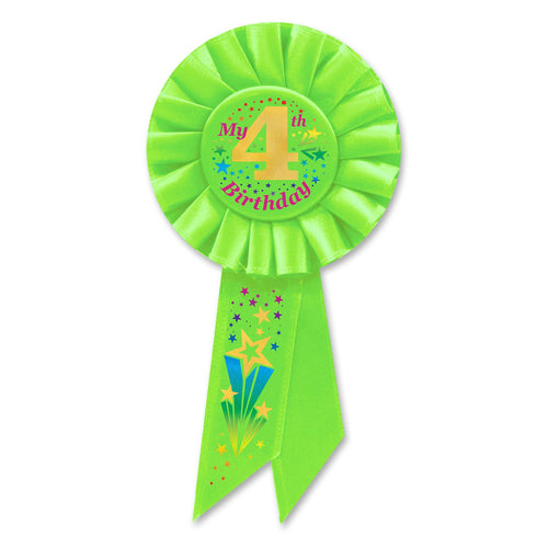 Beistle My 4th Birthday Rosette - Birthday-Age Specific | Party Supply