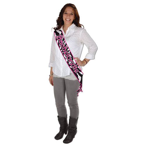 Beistle Zebra Print Bachelorette Satin Sash | Party Supply | Decoration