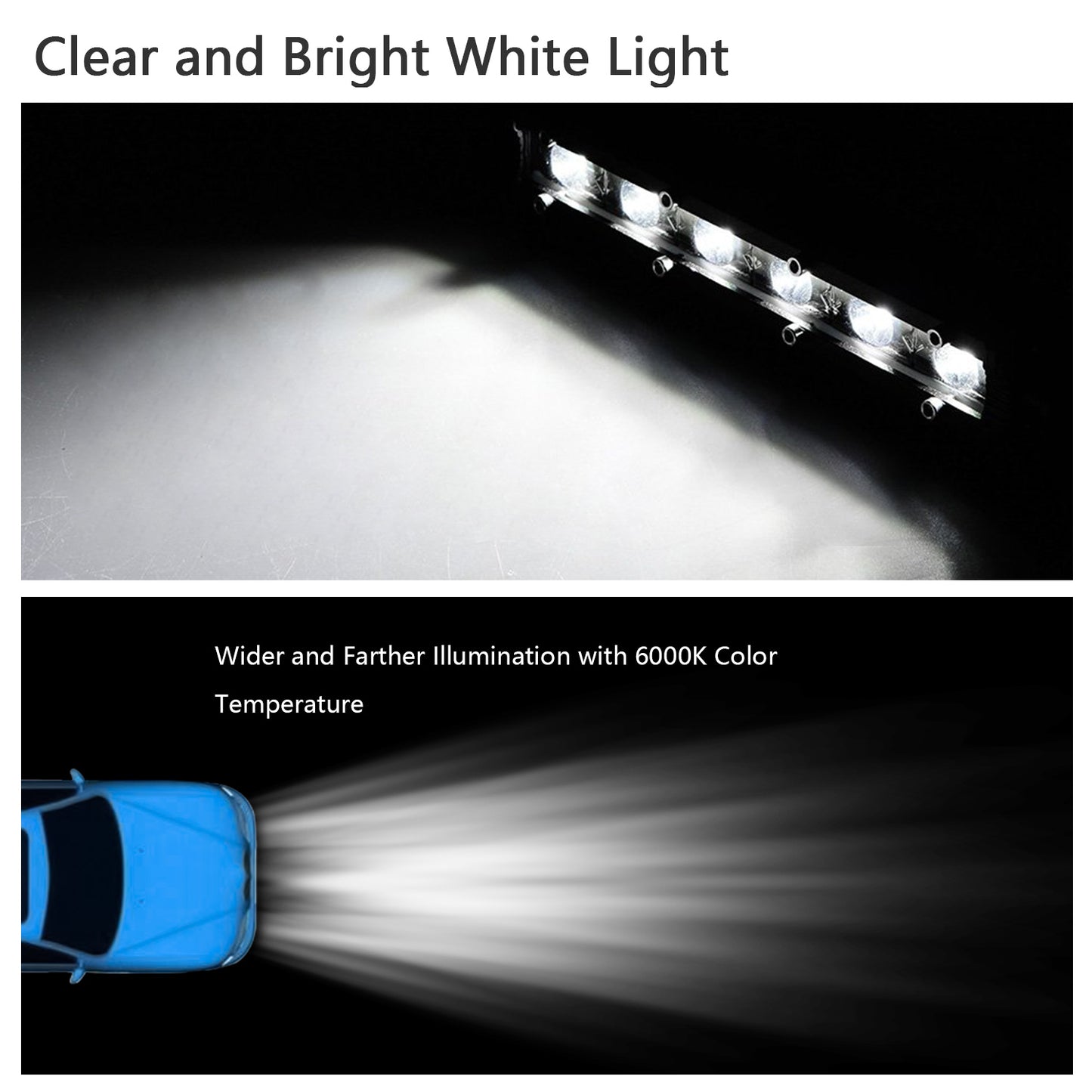 7" LED Light Bar Single Row Offroad Spot Lights 18W Ultra Slim Straight Work