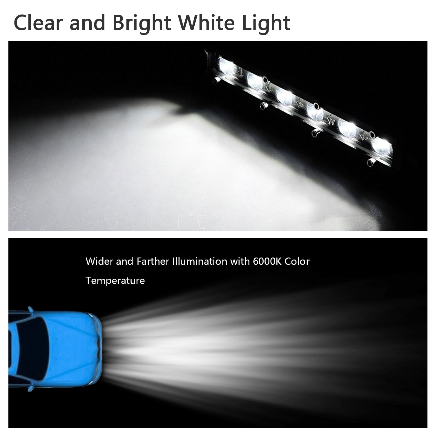 7" LED Light Bar Single Row Offroad Spot Lights 18W Ultra Slim Straight Work