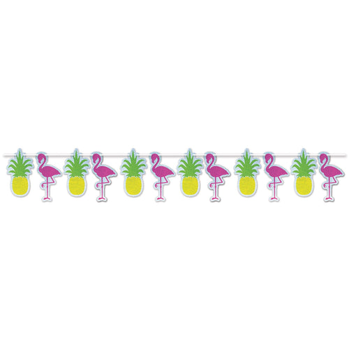 Beistle Flamingo & Pineapple Streamer - Luau | Party Supply | Decoration