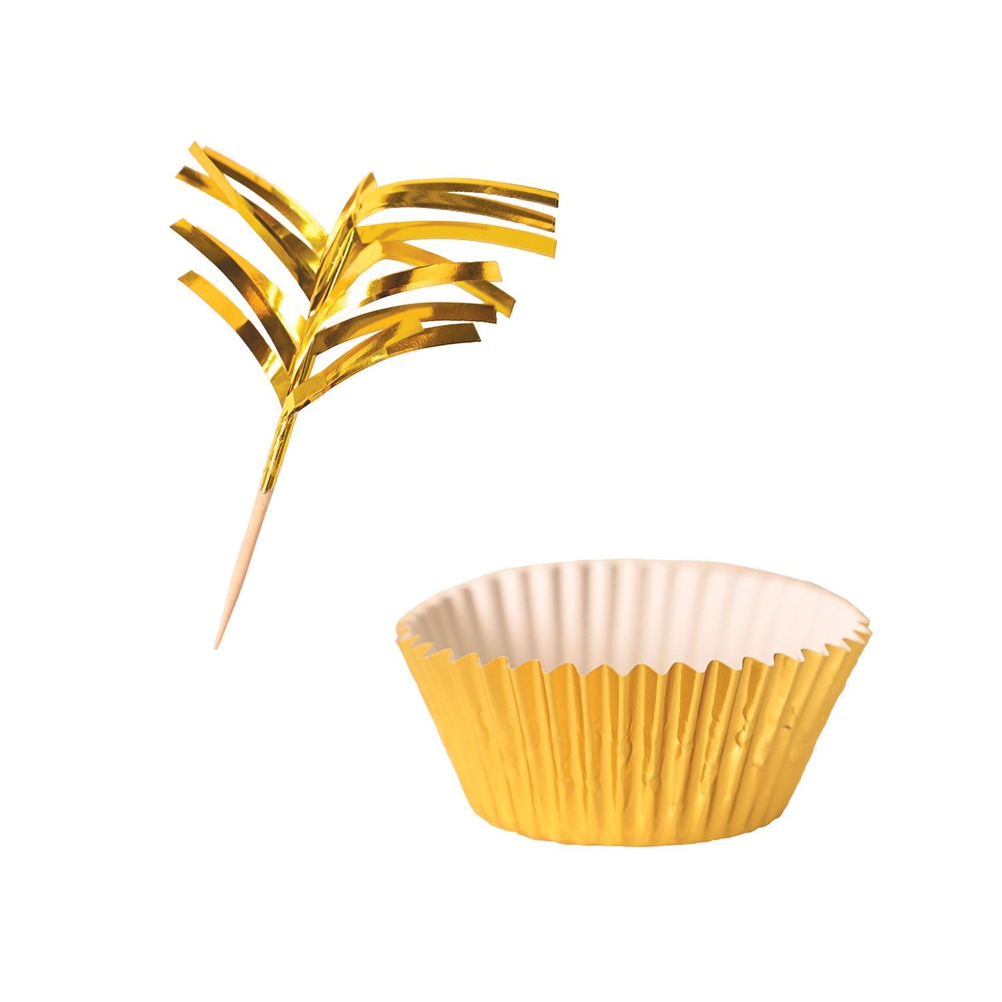 Beistle Metallic Cupcake Liners & Picks - Gold - General Occasion | Party