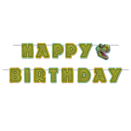 Beistle Birthday Dinosaur Streamer - Dinosaurs | Party Supply | Decoration