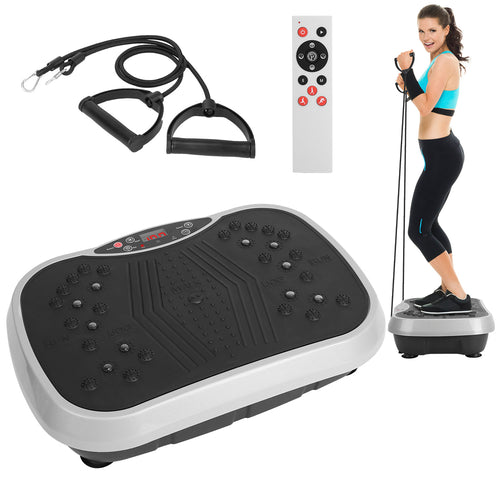 Vibration Exercise Machine With Resistant Bands Remote Control Whole Body 9996