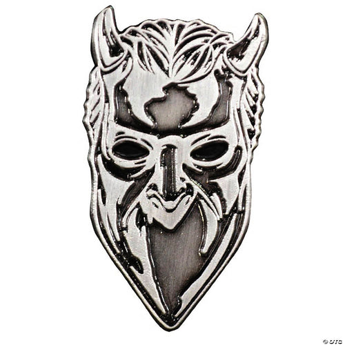 1 1/2" Ghost Nameless Ghoul Face Antique Nickel Enamel Pin