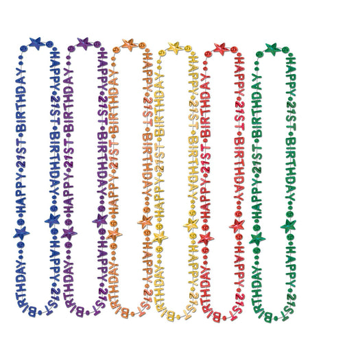Beistle 21st Birthday Beads | Party Supply | Decoration