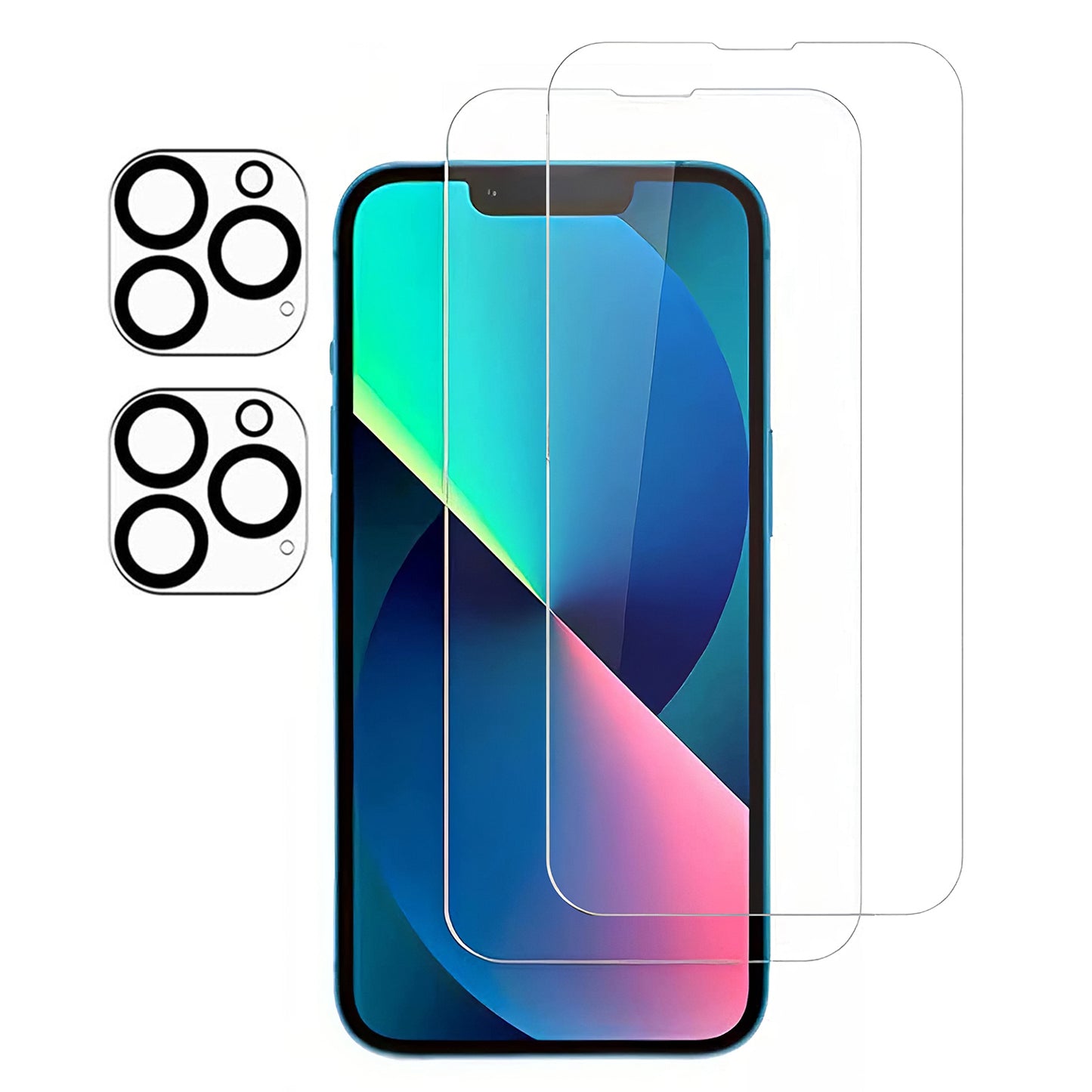 2Pcs HD Clear Screen Protectors 2Pcs Camera Len Protectors Tempered Glass F 7480
