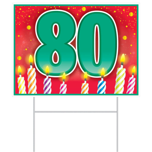 Beistle All Weather "80" Birthday Yard Sign - Birthday-Age Specific | Party
