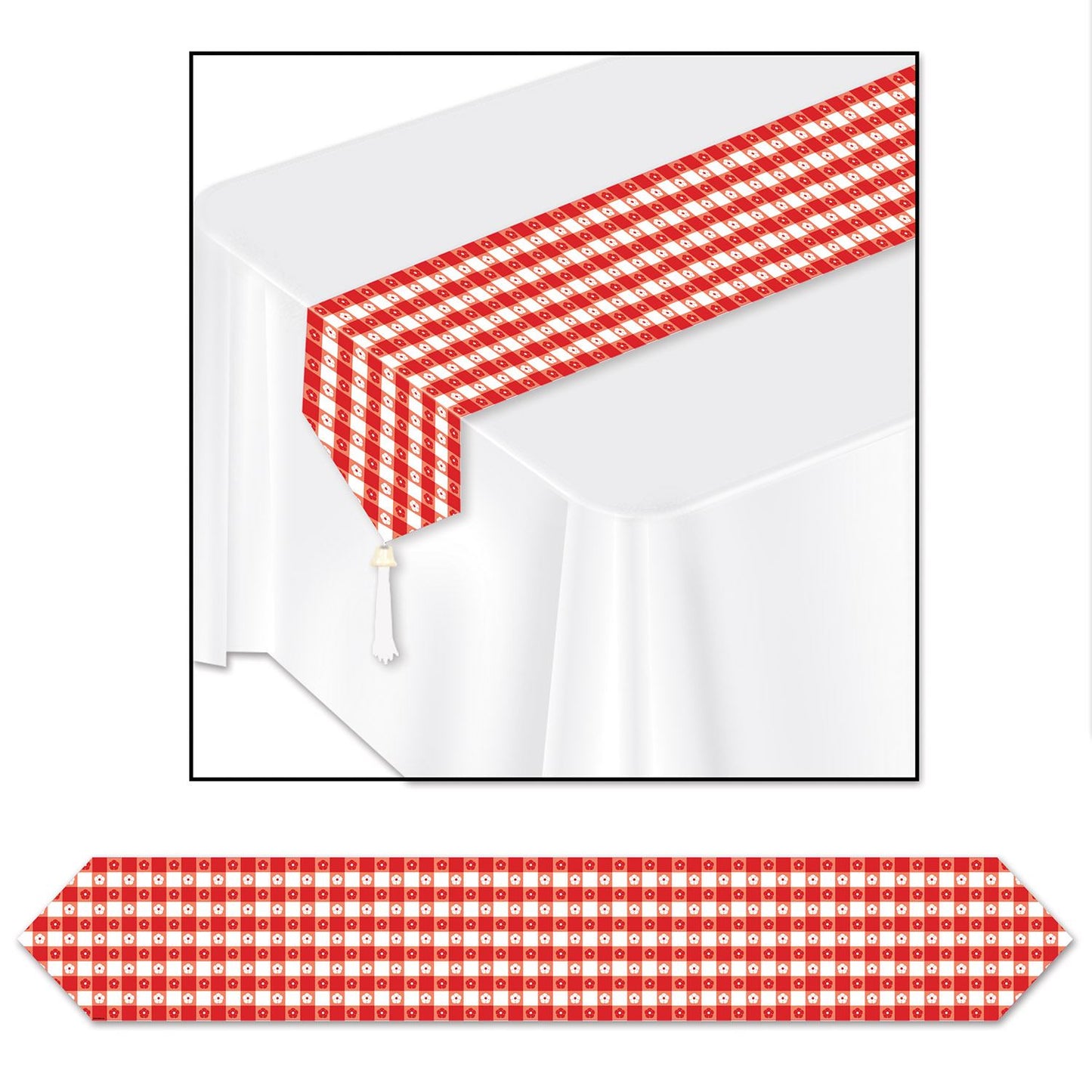 Beistle Printed Gingham Table Runner - Spring/Summer | Party Supply
