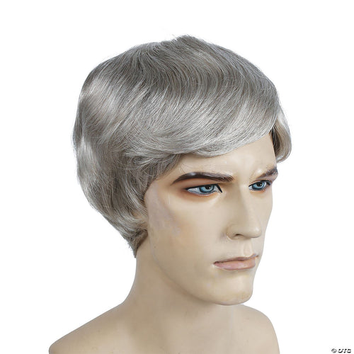 Mens Modern Straight Wig | Gray-Pebble