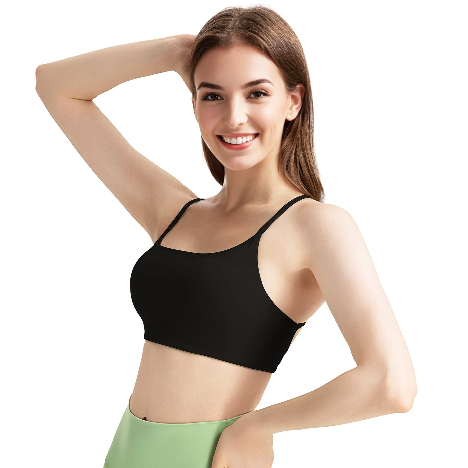 Women Cross Back Sport Bras Padded Strappy Crop Open Back Low Impact Bras Sexy